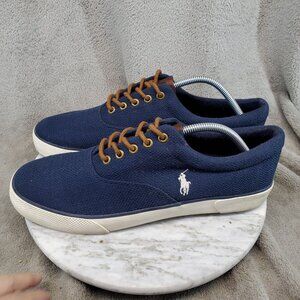 Polo Ralph Lauren Shoes Mens Size 11 Navy Blue Canvas Forestmont II Sneakers
